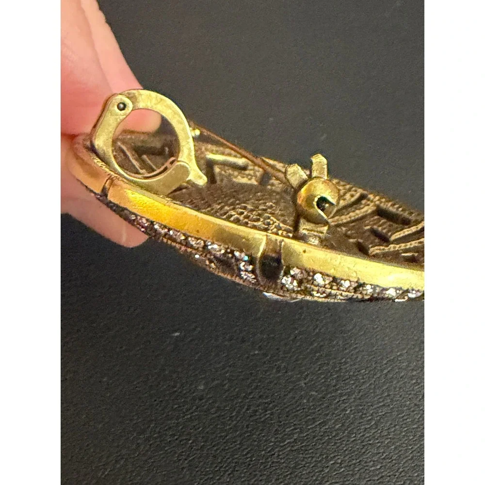 Heidi Daus Brooch Greek Key Rhinestone Pendant Enhancer